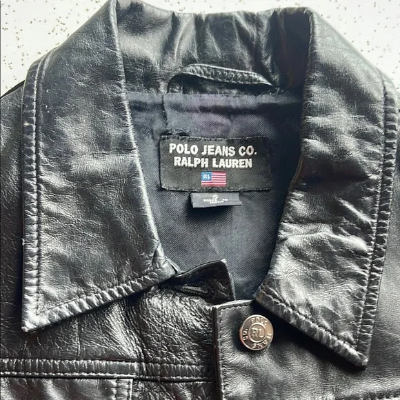 Polo Ralph Lauren Black Leather Jacket - Picture 9 of 9